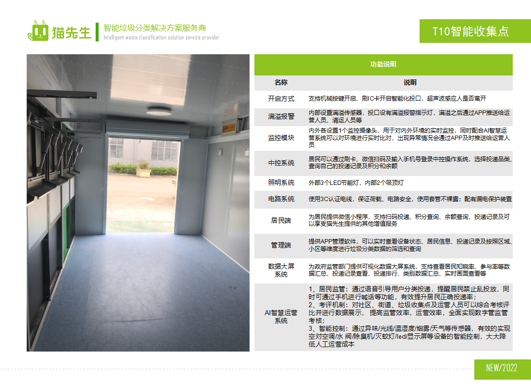 貓先生智能垃圾分類(lèi)房，定時(shí)定點(diǎn)垃圾收集站 ，垃圾房功能說(shuō)明