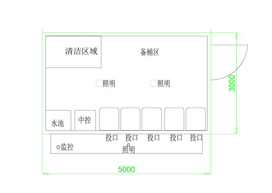 垃圾房尺寸圖，智能垃圾房，垃圾分類收集點，回收站生產(chǎn)廠家，垃圾分類定時定點收集點